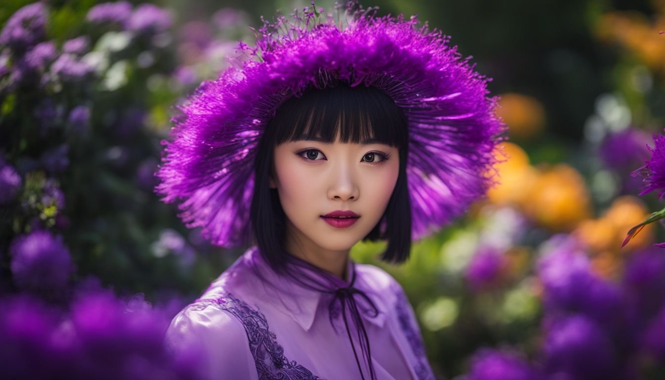 A vibrant garden featuring the Chinese Fringe Flower Purple Pixie.