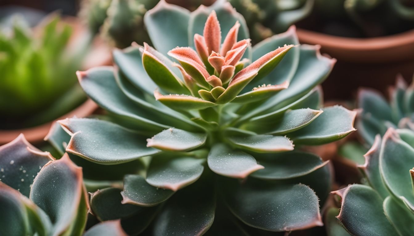 A close-up photo of a Kalanchoe tomentosa plant in a garden.