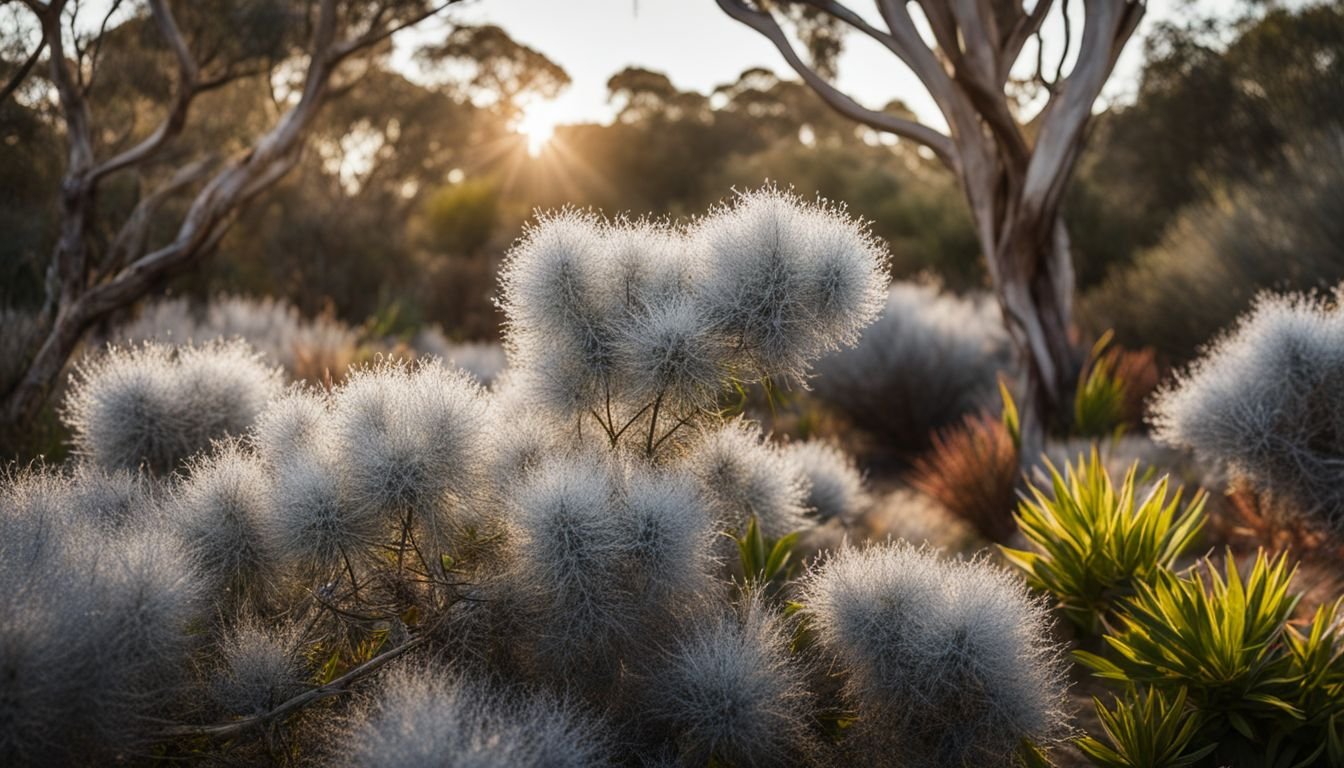 A thriving Silver Woolly Bush in an Australian garden.