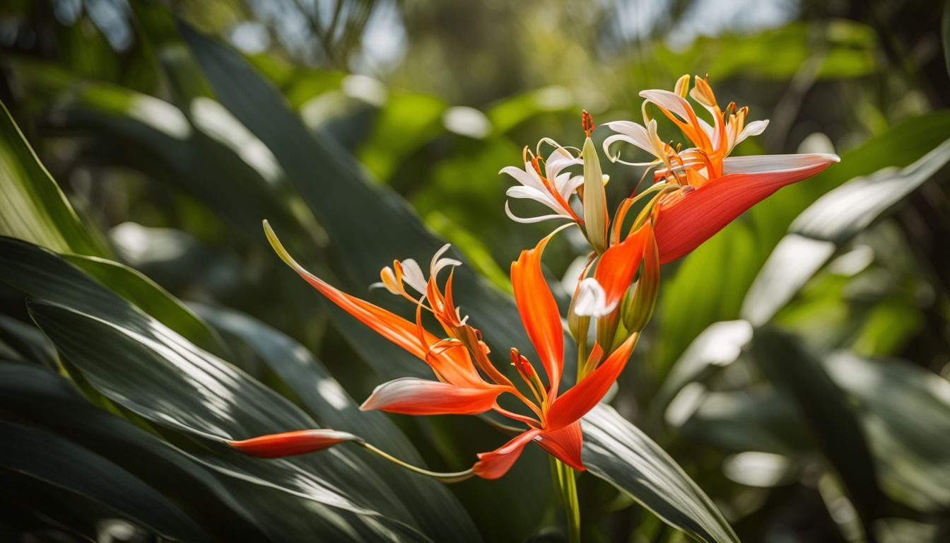 A stunning Trogon Lily blooms in a vibrant garden.