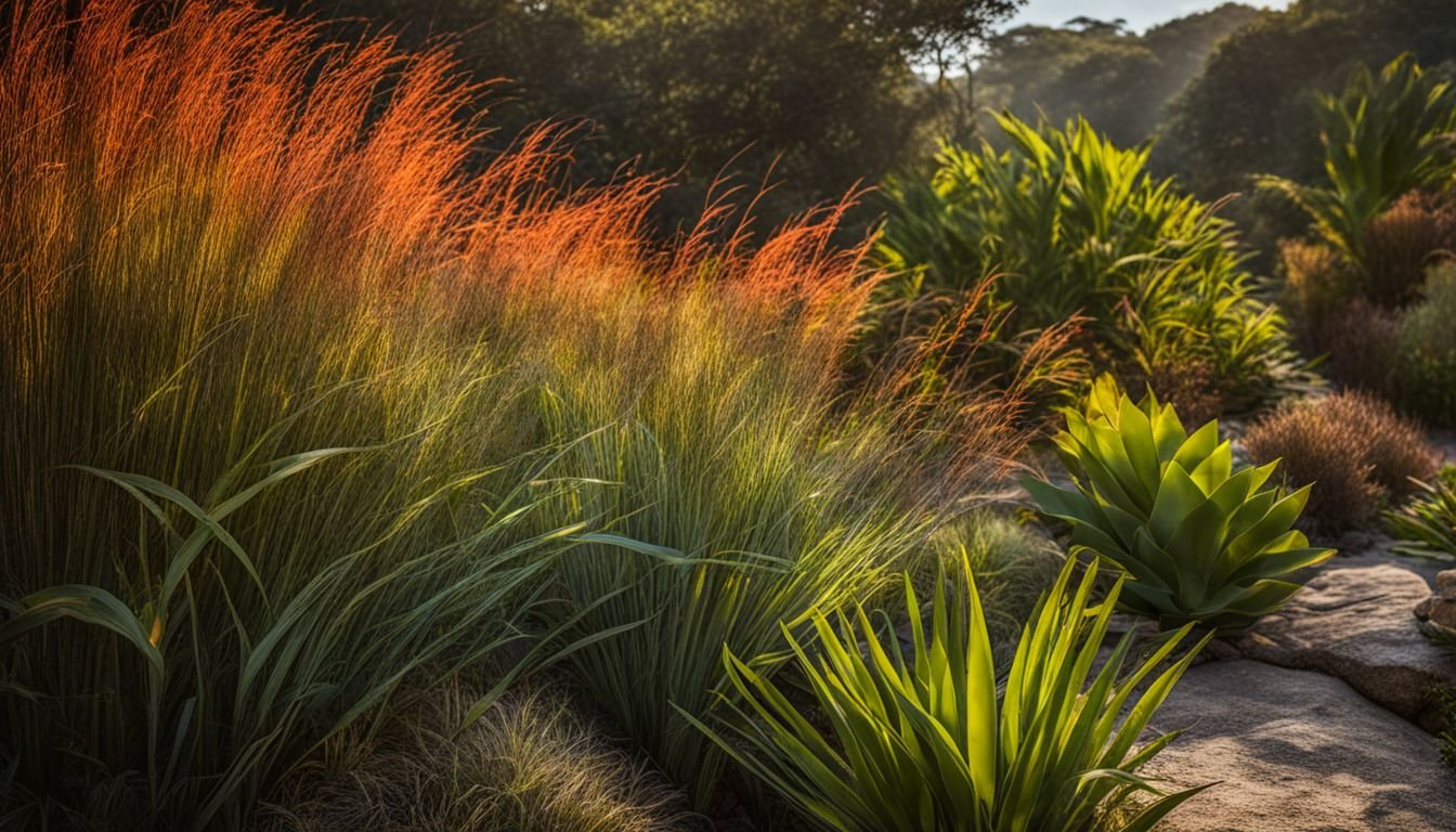 A photo of vibrant Firesticks plants in a coastal garden.