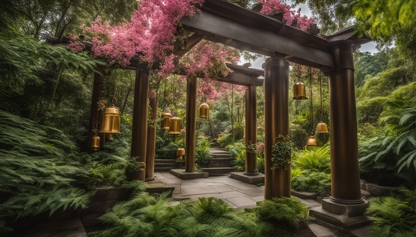 A photo of Pieris Temple Bells in a vibrant garden setting.