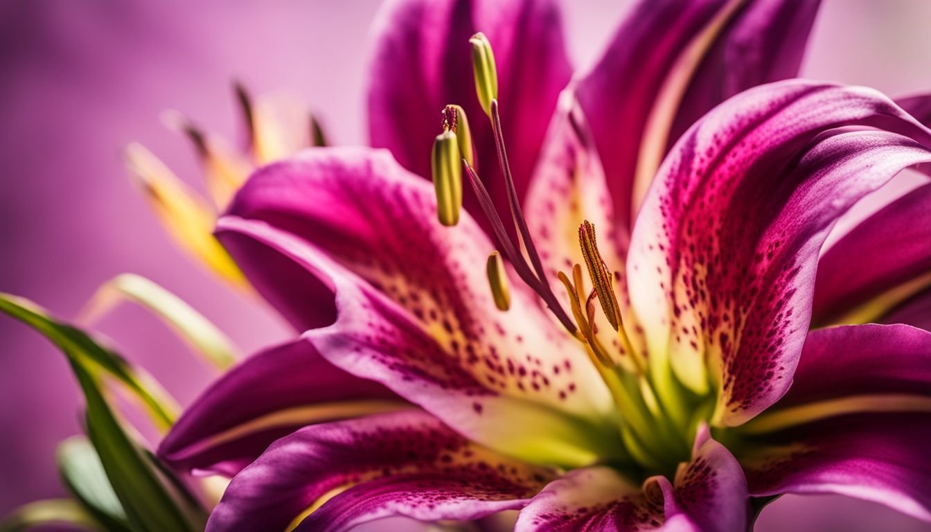 An up-close photo of a vibrant Stargazer Lily bloom.