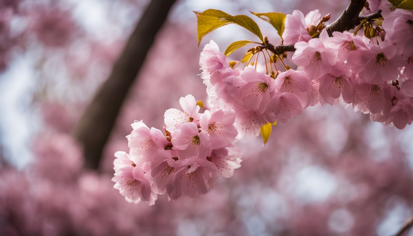 A beautiful Weeping Cherry Tree in full bloom in a serene garden setting.