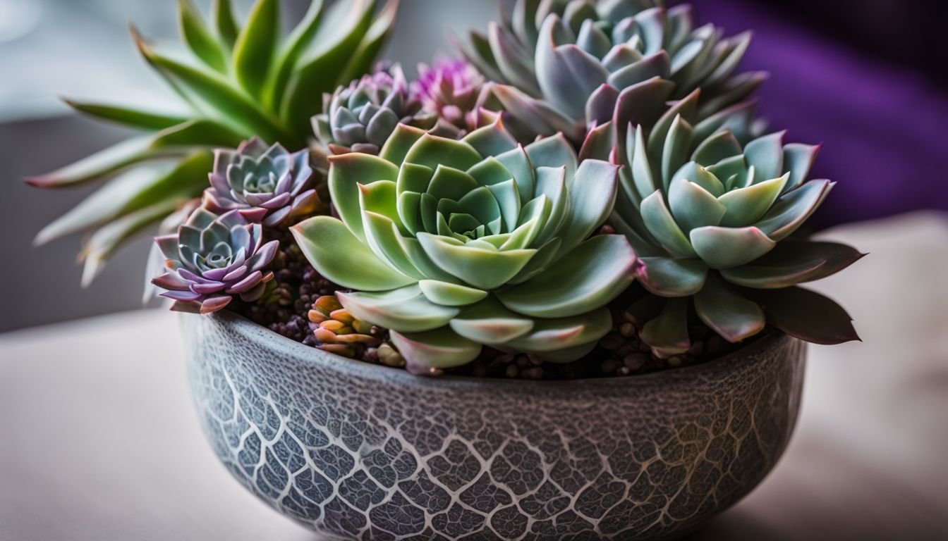 A photo of Candle Succulents in a well-drained pot with varying faces and outfits.