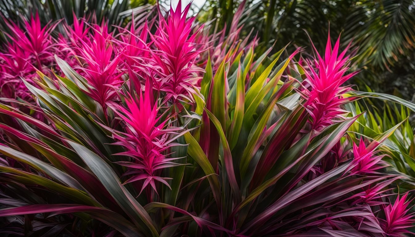 Vibrant Cordyline Electric Pink in a well-tended garden.