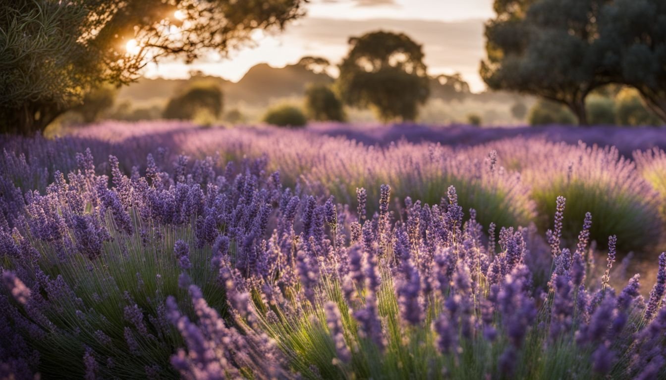 A picturesque garden full of various lavender varieties in Australia.
