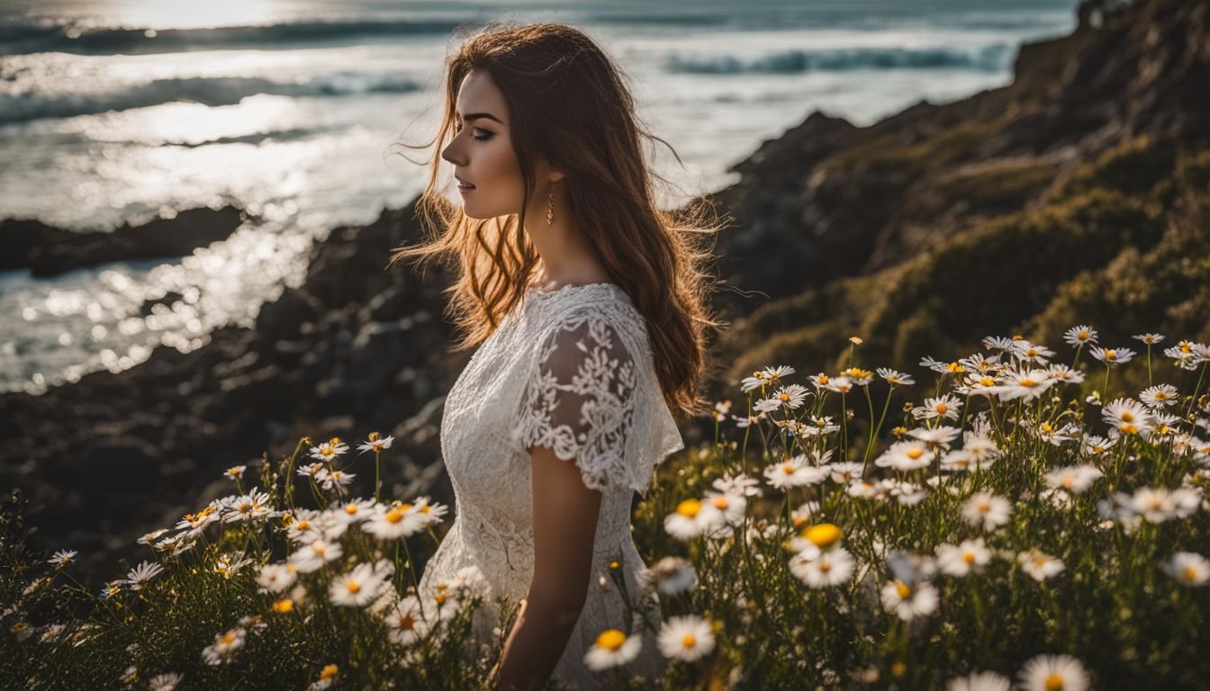 A photo of Seaside Daisy blooming on a coastal cliff.