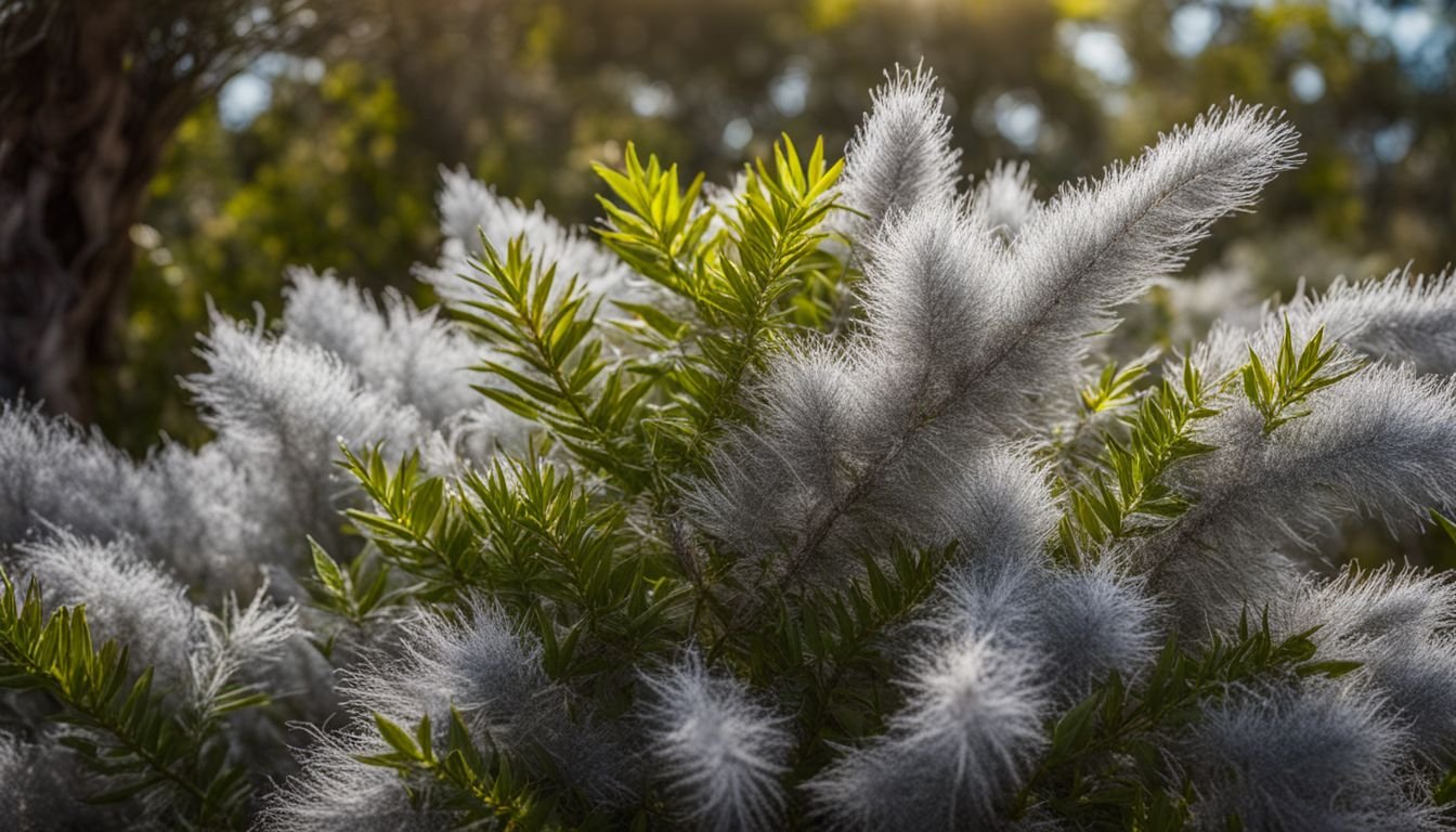 A thriving garden with native Australian flora and a Silver Woolly Bush.