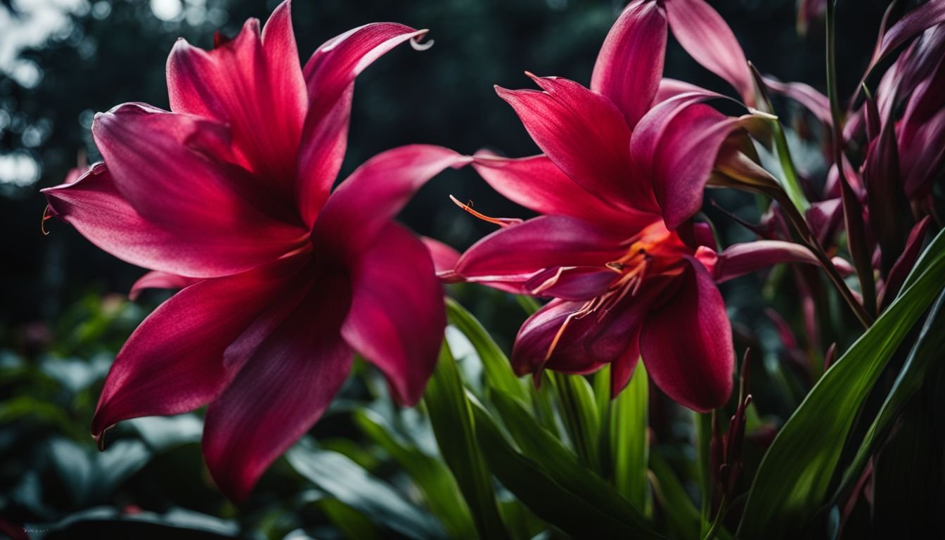 A close-up photo of the Dracula Lily in a mysterious garden.