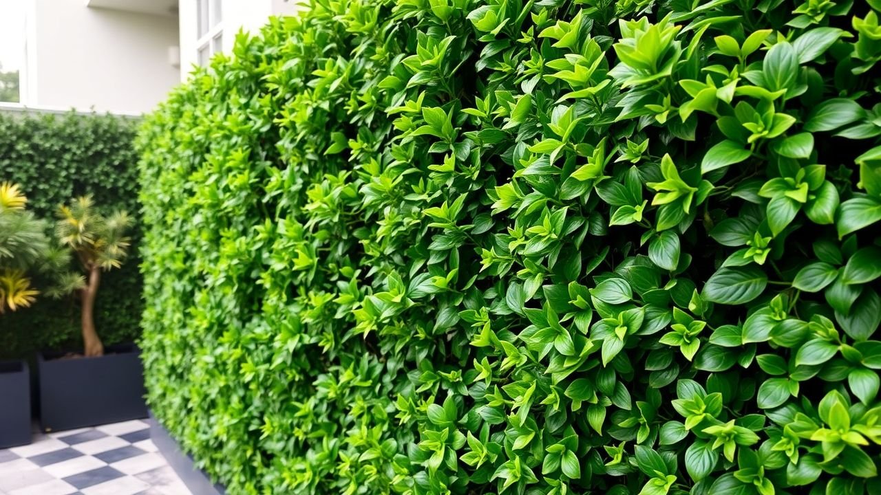 A photo on Facebook of a fake greenery wall installed outdoors.