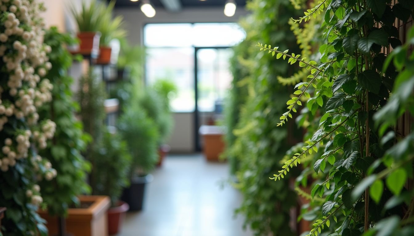 A close-up photo of artificial plant vines at Bindy.com.au showroom.