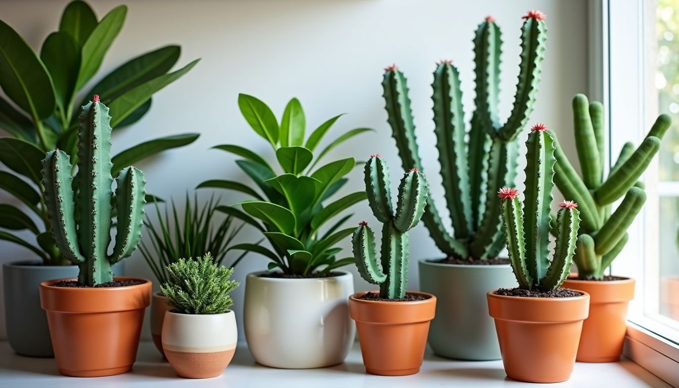 A vibrant Australian home decorated with faux cactus plants.